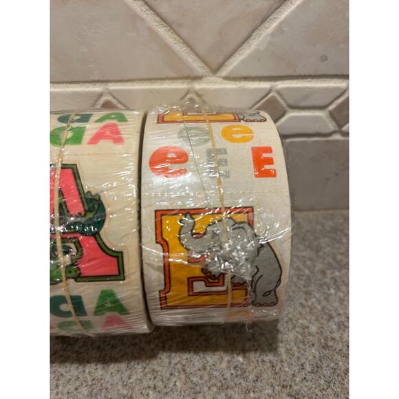 Vintage Russ Alpha Zoozees  Alphabet Sticker Sheet 1980s- 3 rolls - Picture 2 of 4